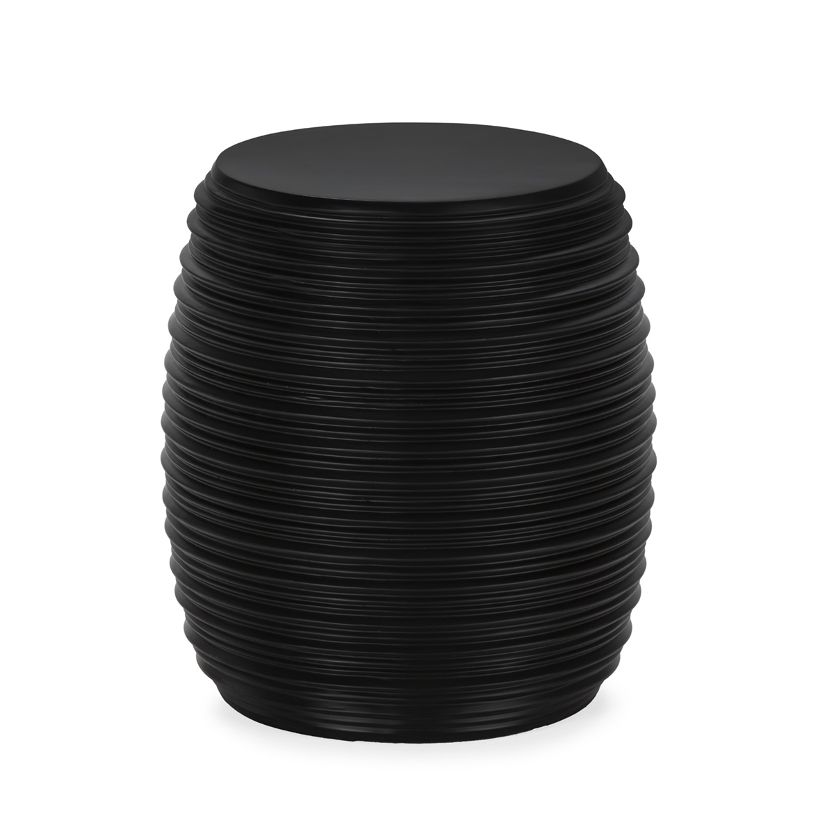 Taburete 42x42x45,5 fibra de piedra negro mate
