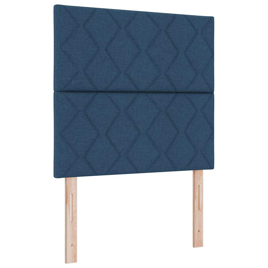 vidaXL cama tipo box spring con colchón azul 100 x 200 cm tela