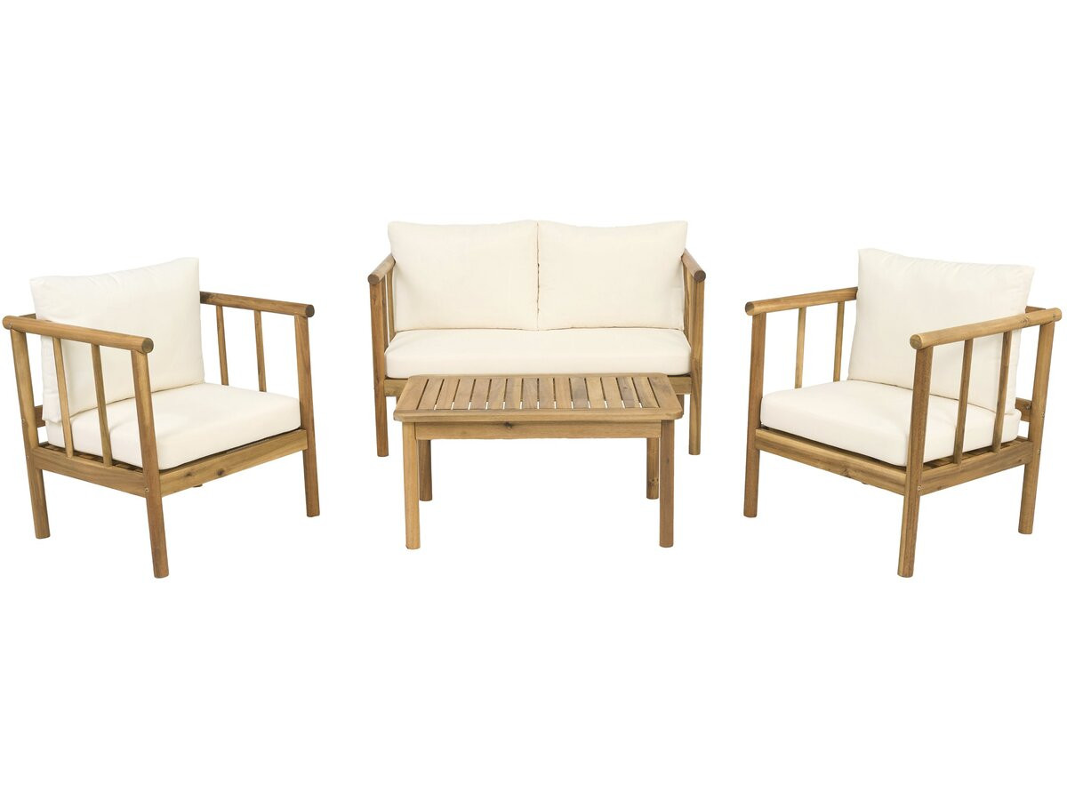 Conjunto de jardín de madera con cojines incluidos <<milano>> - 4 plazas -