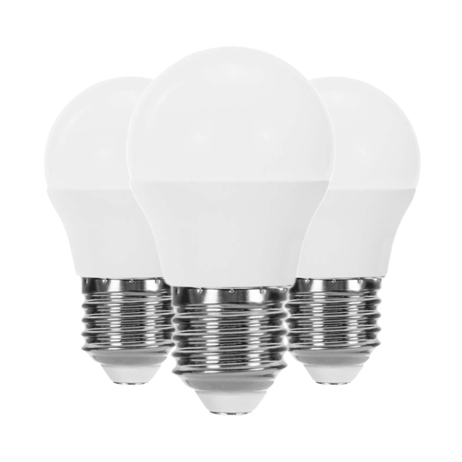 Pack 3 bombillas LED esférica E27 6w equi.40w 470lm 15000h primer leader