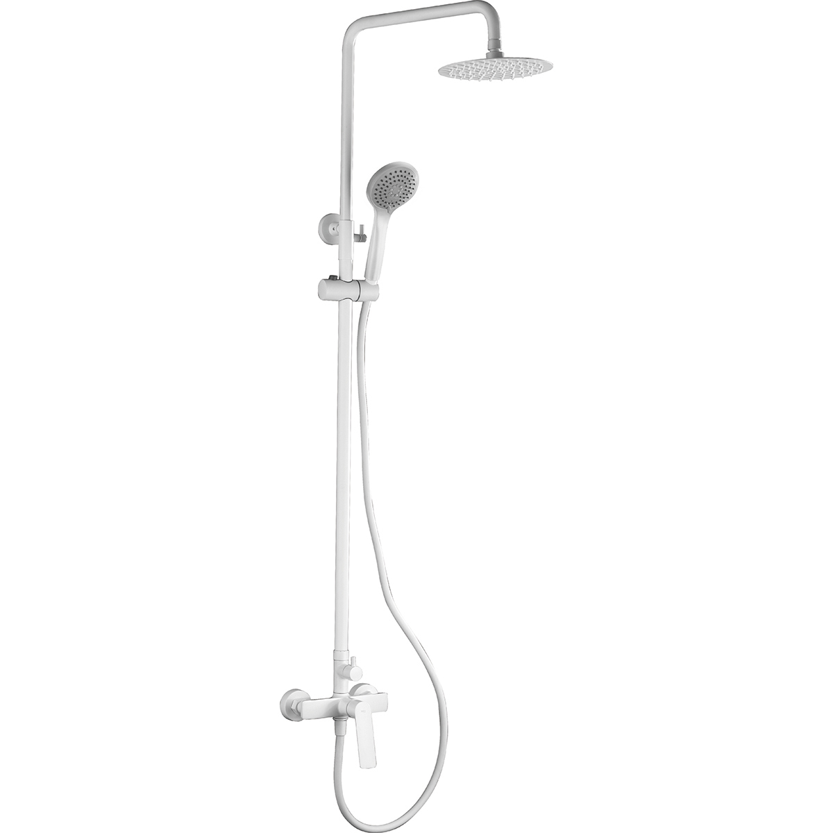 Mice - conjunto columna de ducha monomando con barra extensible blanco mate