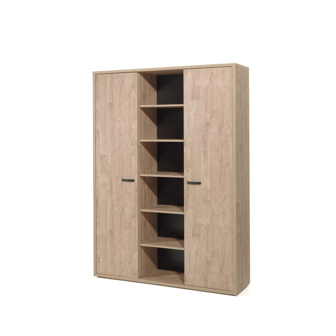 Mueble alto de almacenamiento para oficina con 2 puertas y estantes color r