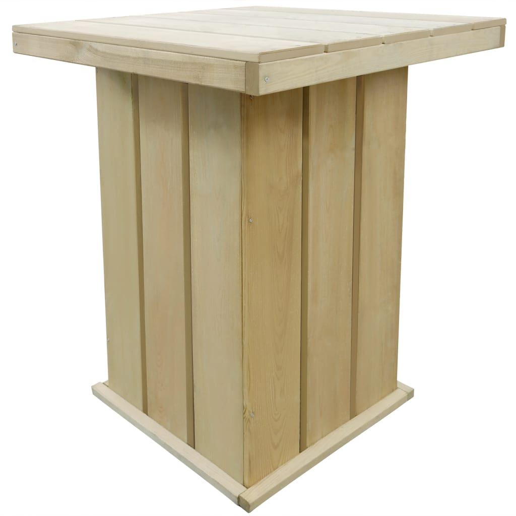 vidaXL mesa de bar de madera de pino impregnada 75x75x110 cm