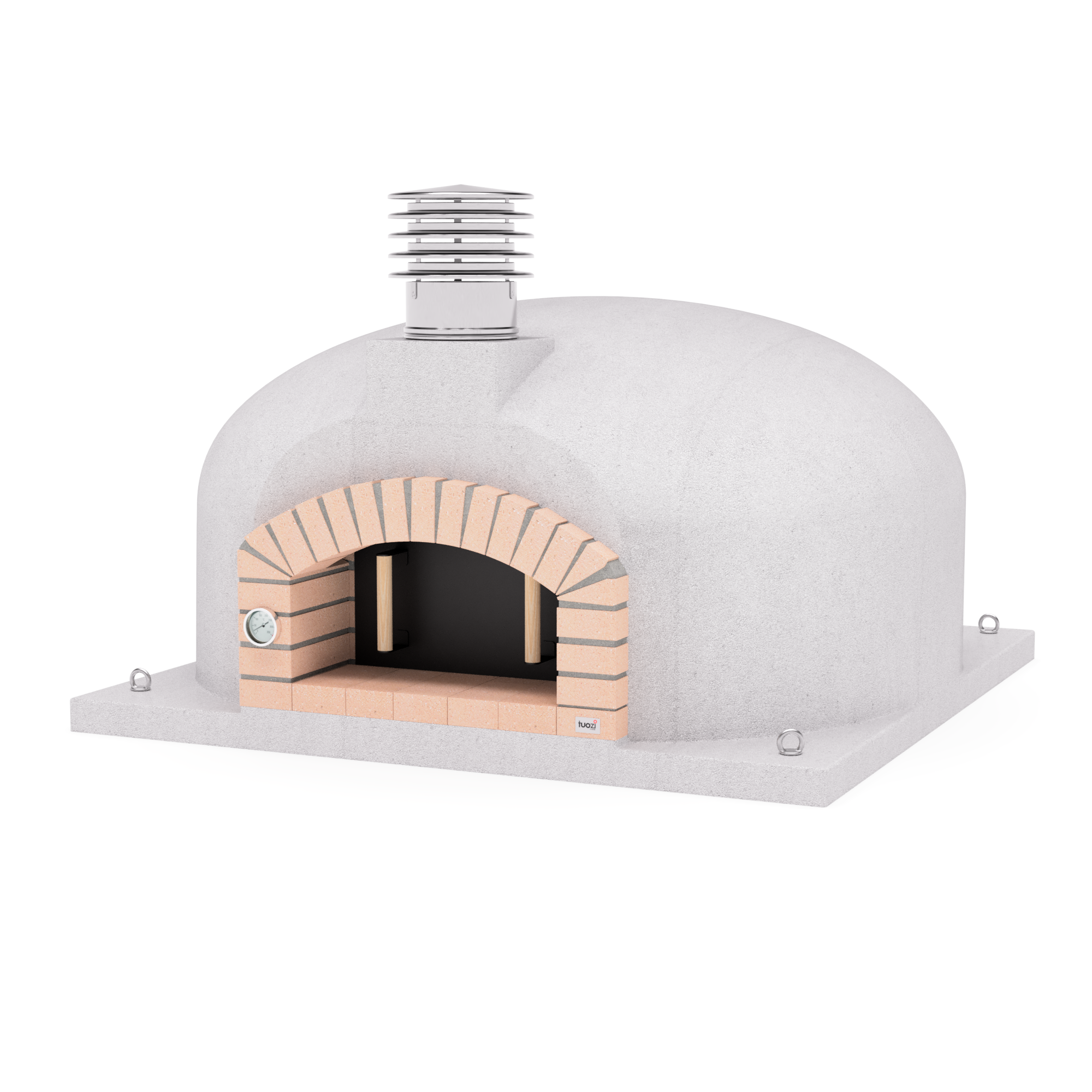 Horno de leña exterior de obra modelo olympus mons blanco - 150x150x85cm