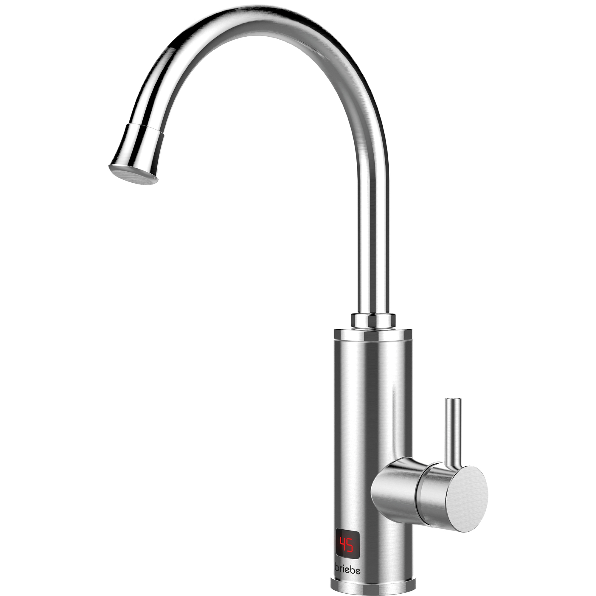 Grifo calentador agua eléctrico instantáneo briebe ih1205 acero inoxidable
