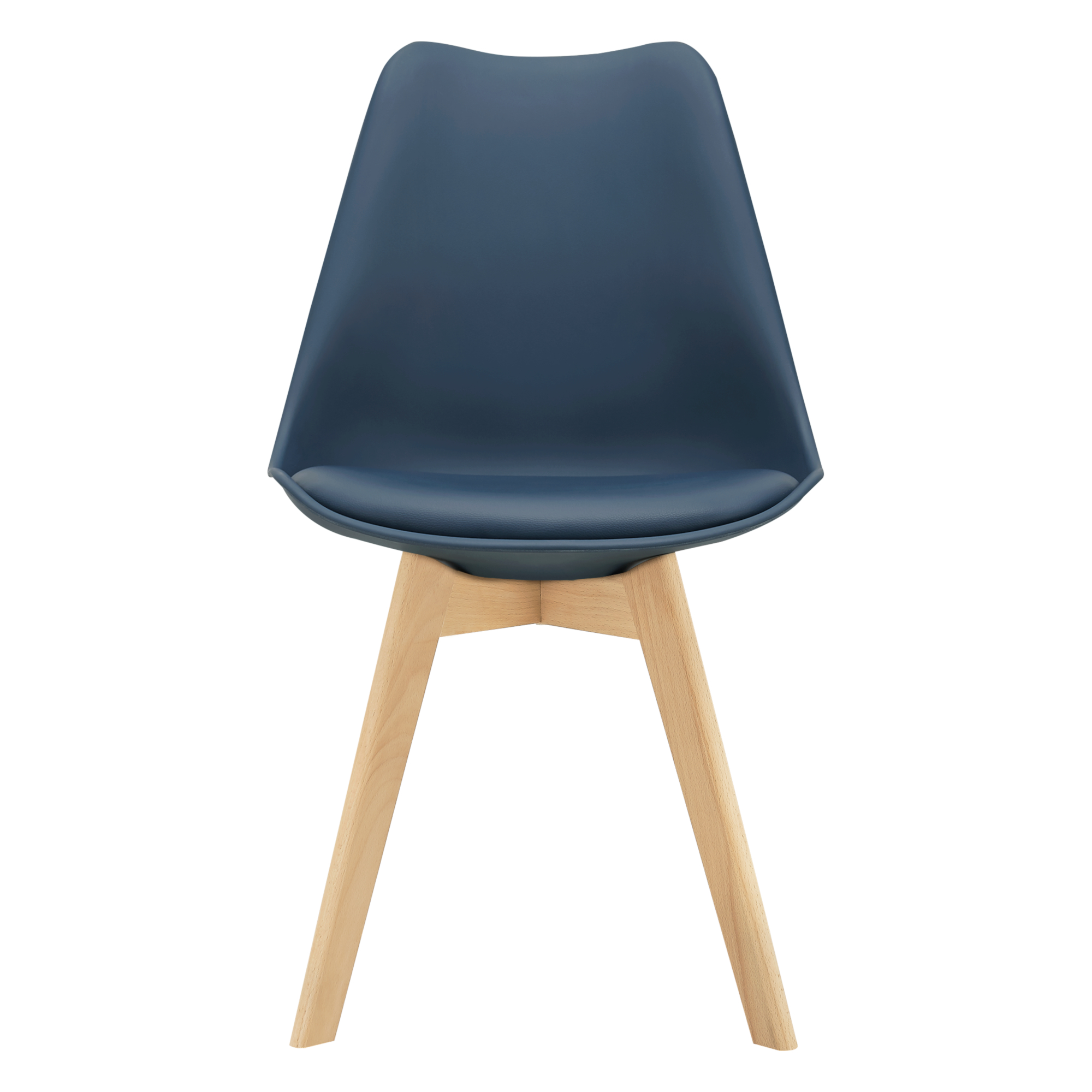 Juego de 4 sillas de comedor fläten 82x49x54cm polipiel - azul [en.casa]