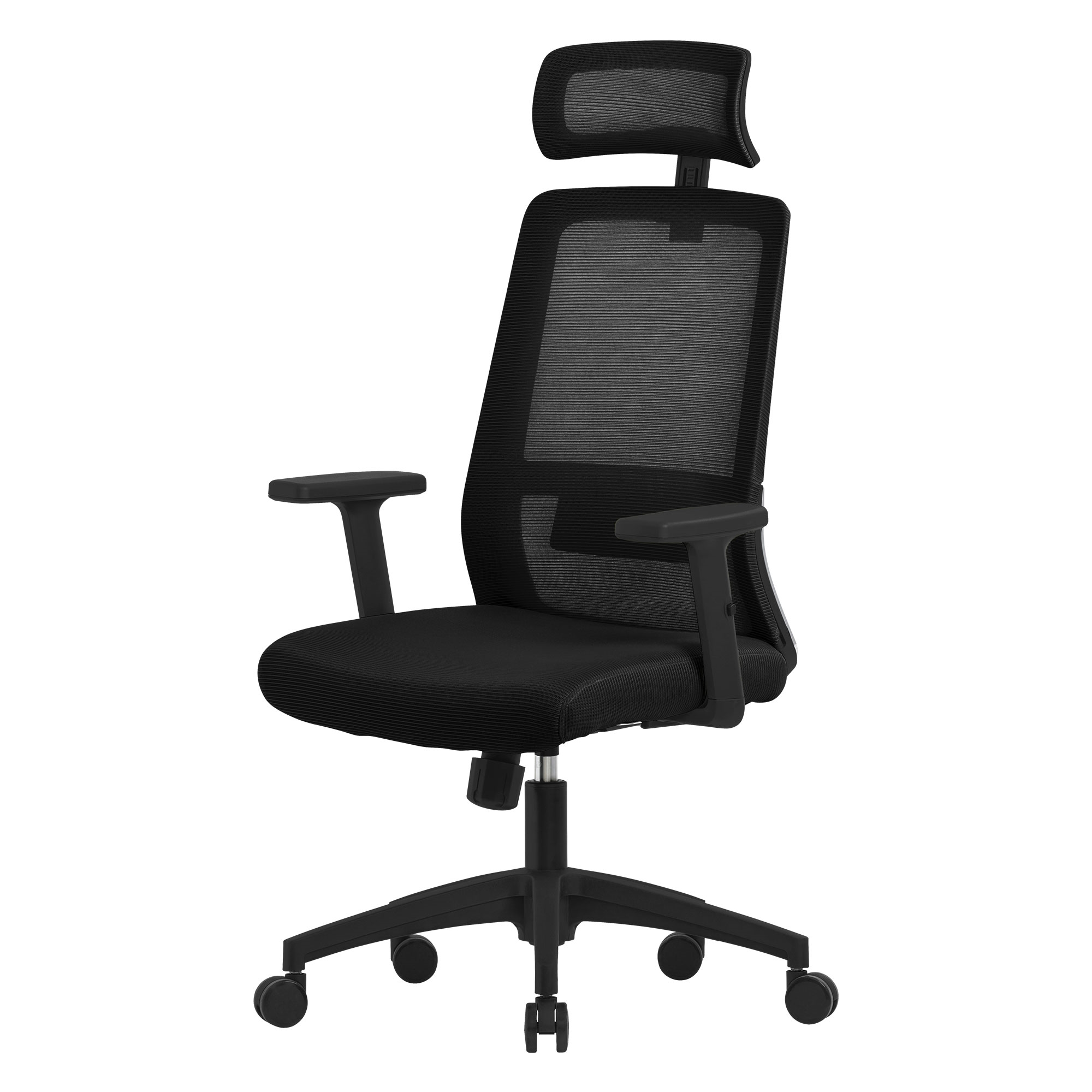 Silla de oficina ergonomica negro regulable con reposacabezas