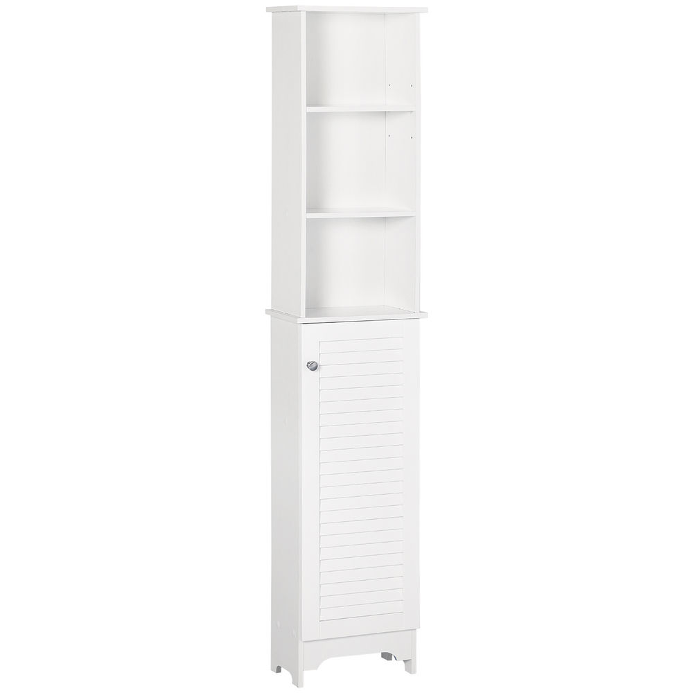 Armario para baño 34x20x165 cm color blanco Homcom, hogar - baño
