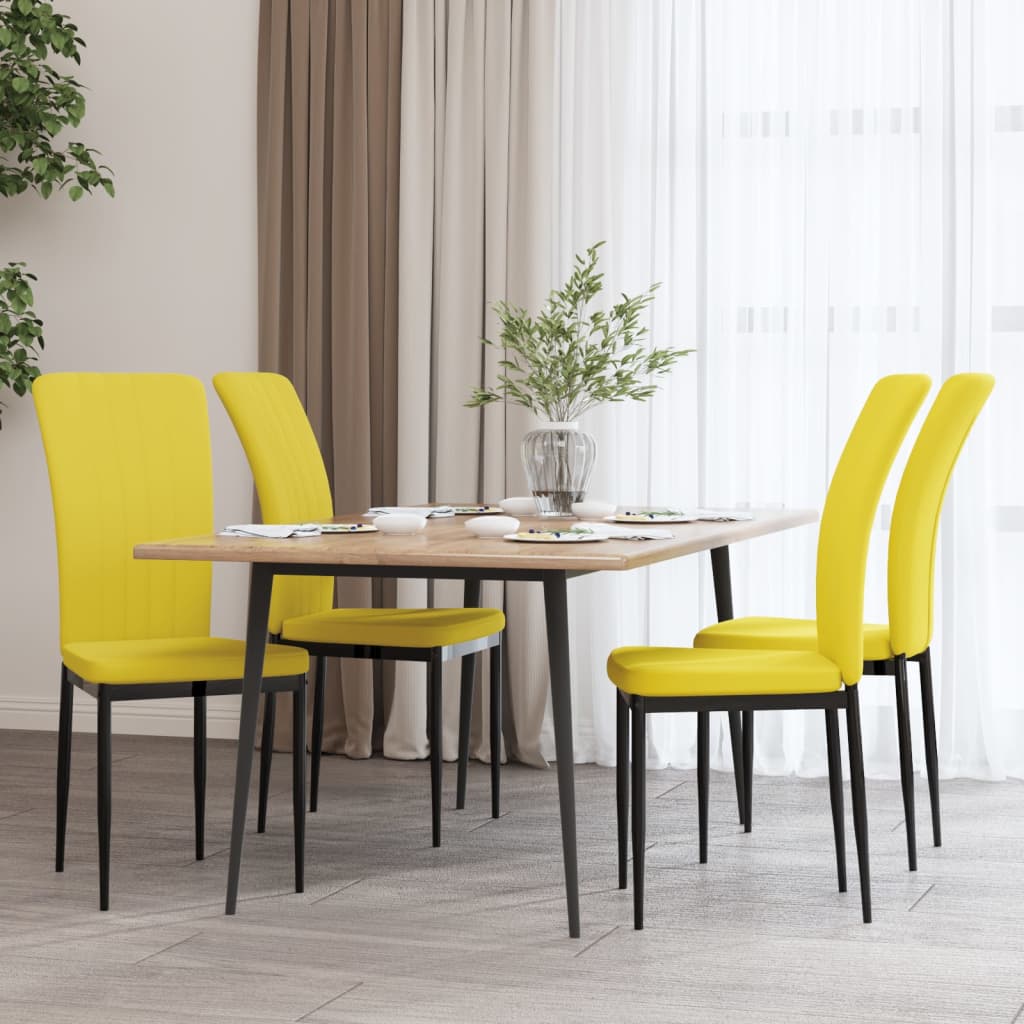 Sillas de comedor 4 uds terciopelo amarillo mostaza qweo6830
