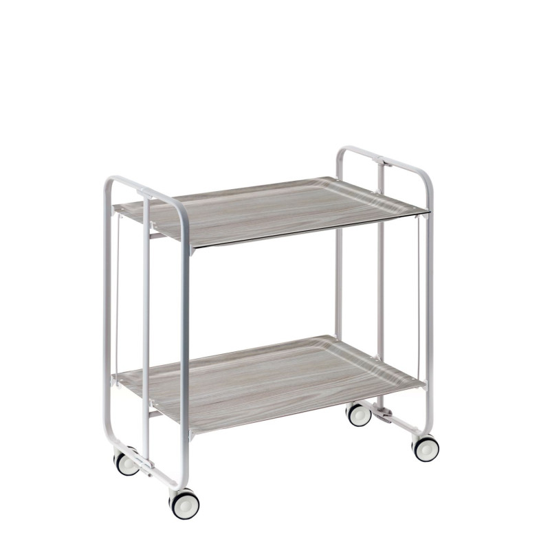 Carrito auxiliar con ruedas bauhaus armazón metálico gris, 2 bandejas