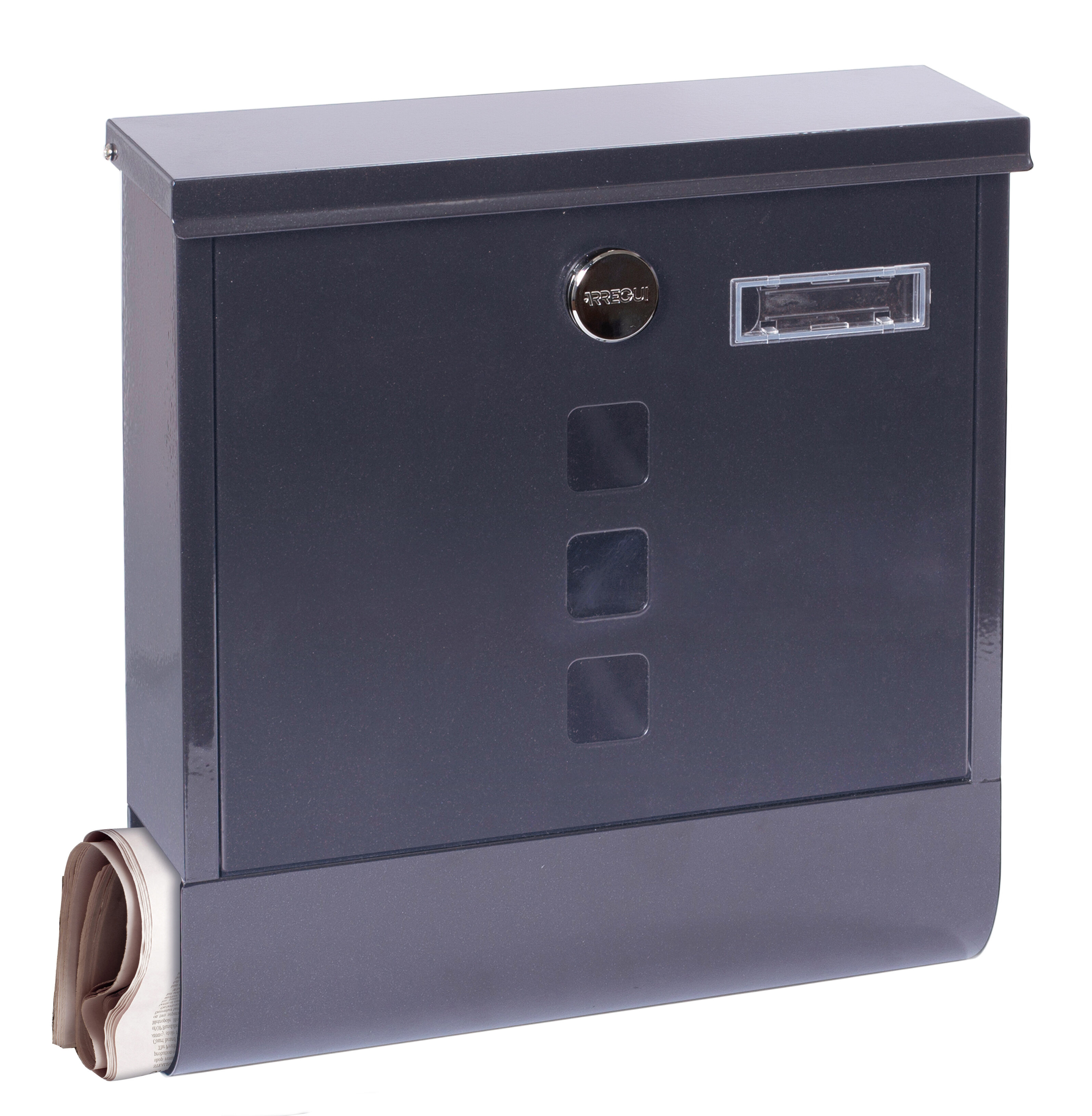 Arregui chance e7005 buzón exterior de acero inox con soporte periódicos