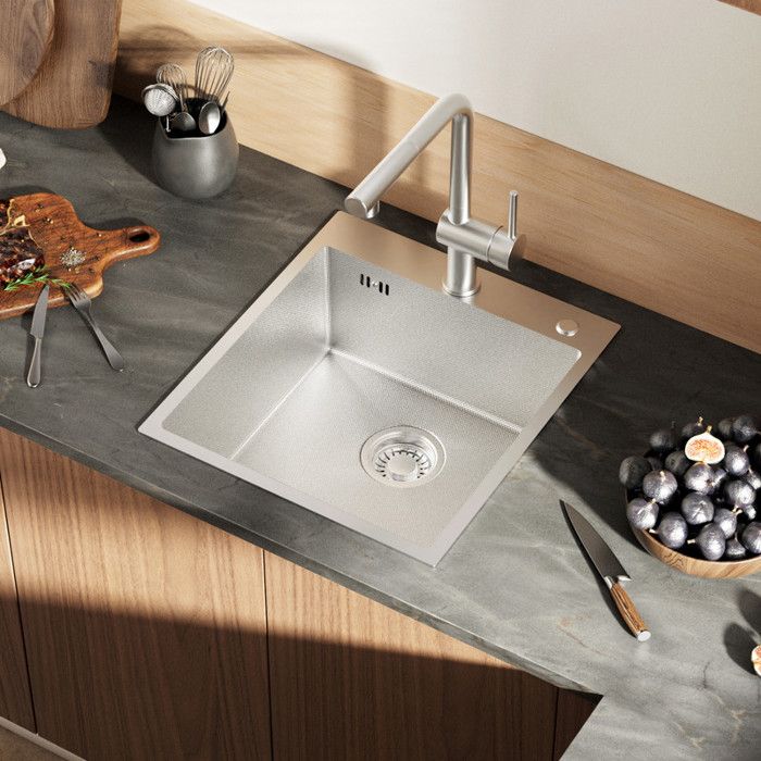 Fregadero de cocina 44x49cm - cecipa max - fregadero de 1 cubículo inox
