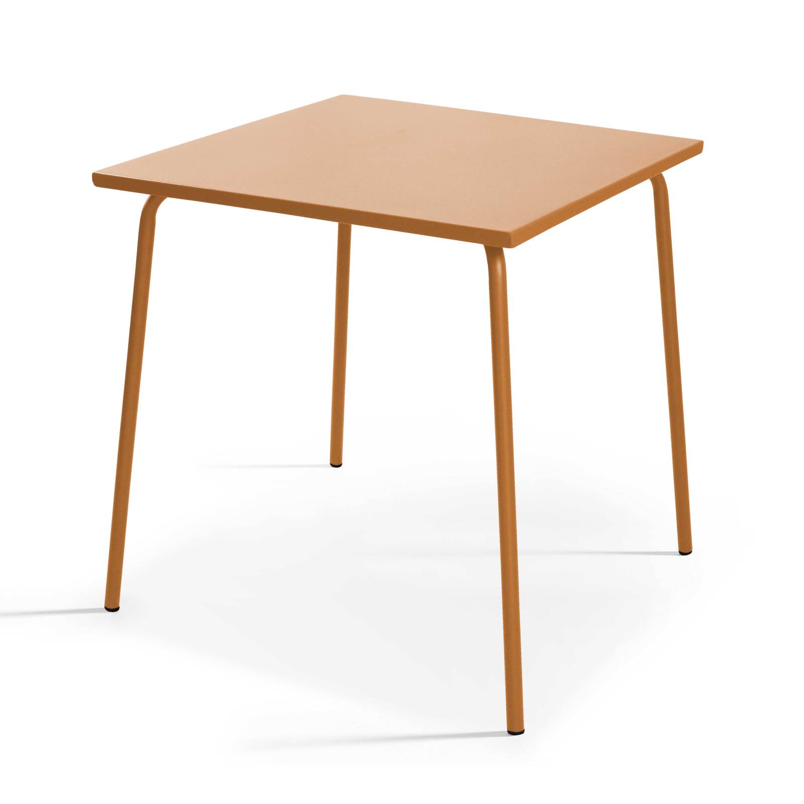 Oviala - mesa de jardín cuadrada de metal acero caramelo 70cm