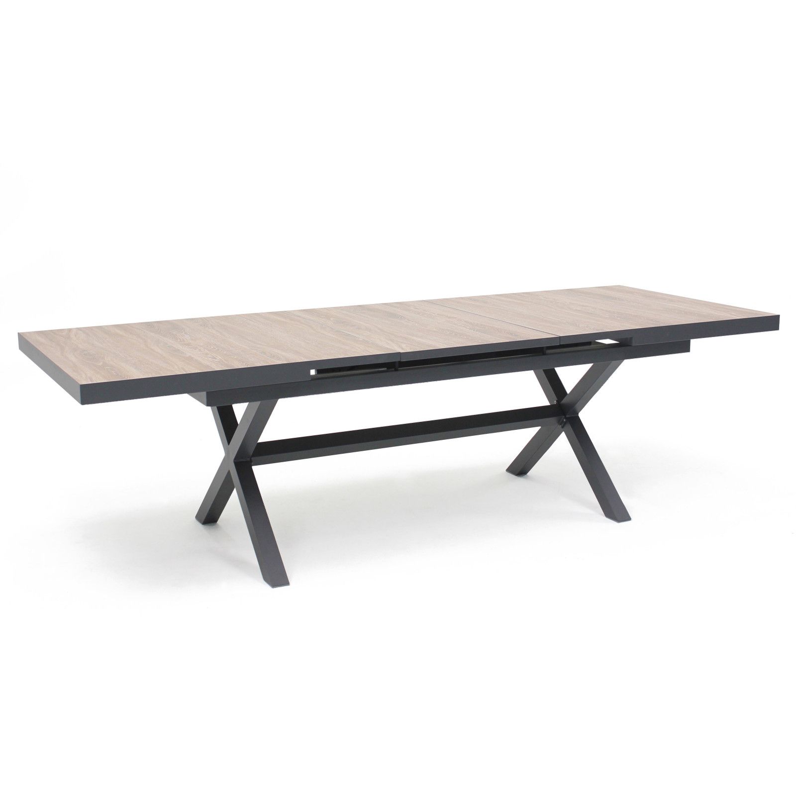 Oviala - tabla extensible de 10 plazas de aluminio y cerámica