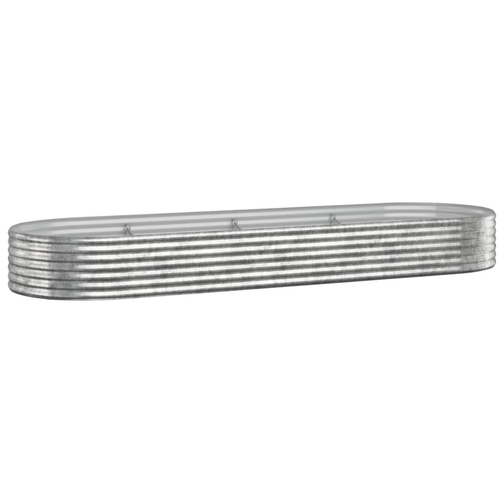 vidaXL jardinera arriate acero galvanizado plata 322x100x36 cm