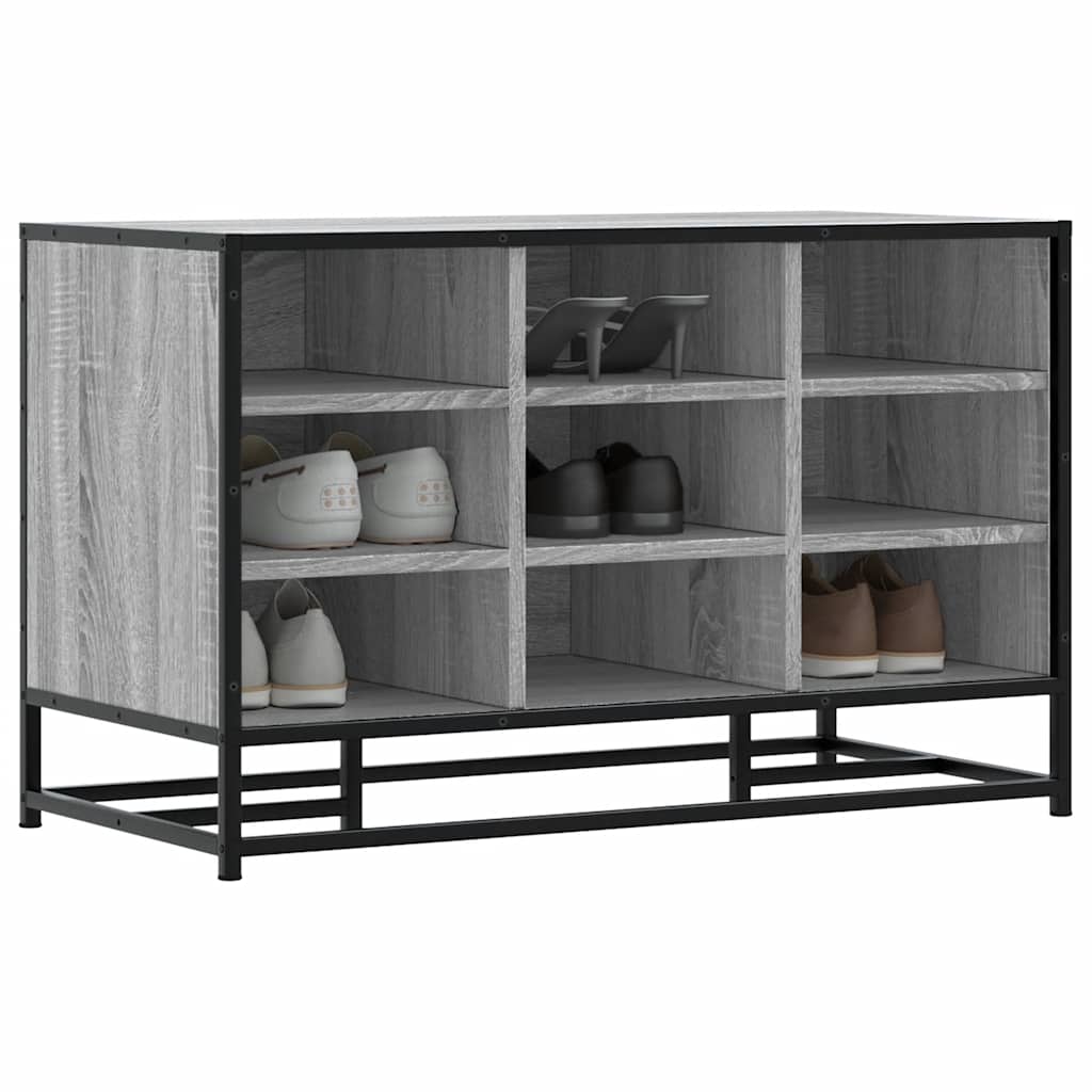 Banco zapatero madera de ingeniería gris sonoma 84x40x53,5 cm oif558026