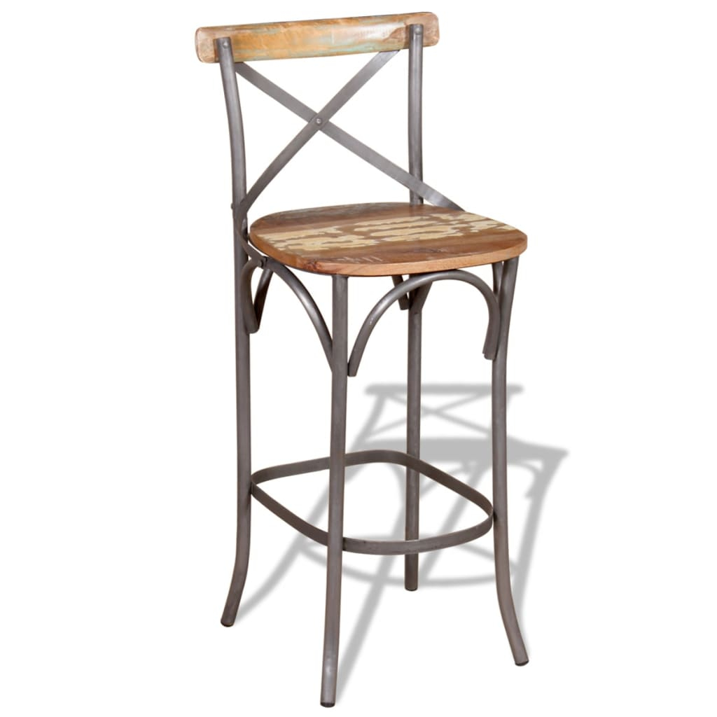 vidaXL taburete de barra de cocina madera maciza reciclada