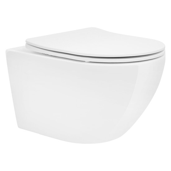Wc cerámico suspendido 52 cm sin borde con nanorecubrimiento