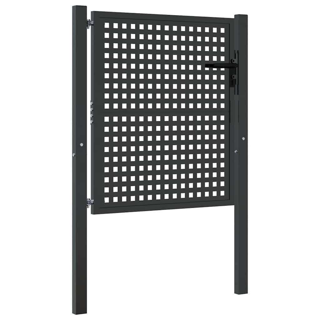 vidaXL puerta de jardín antracita 100x100 cm acero