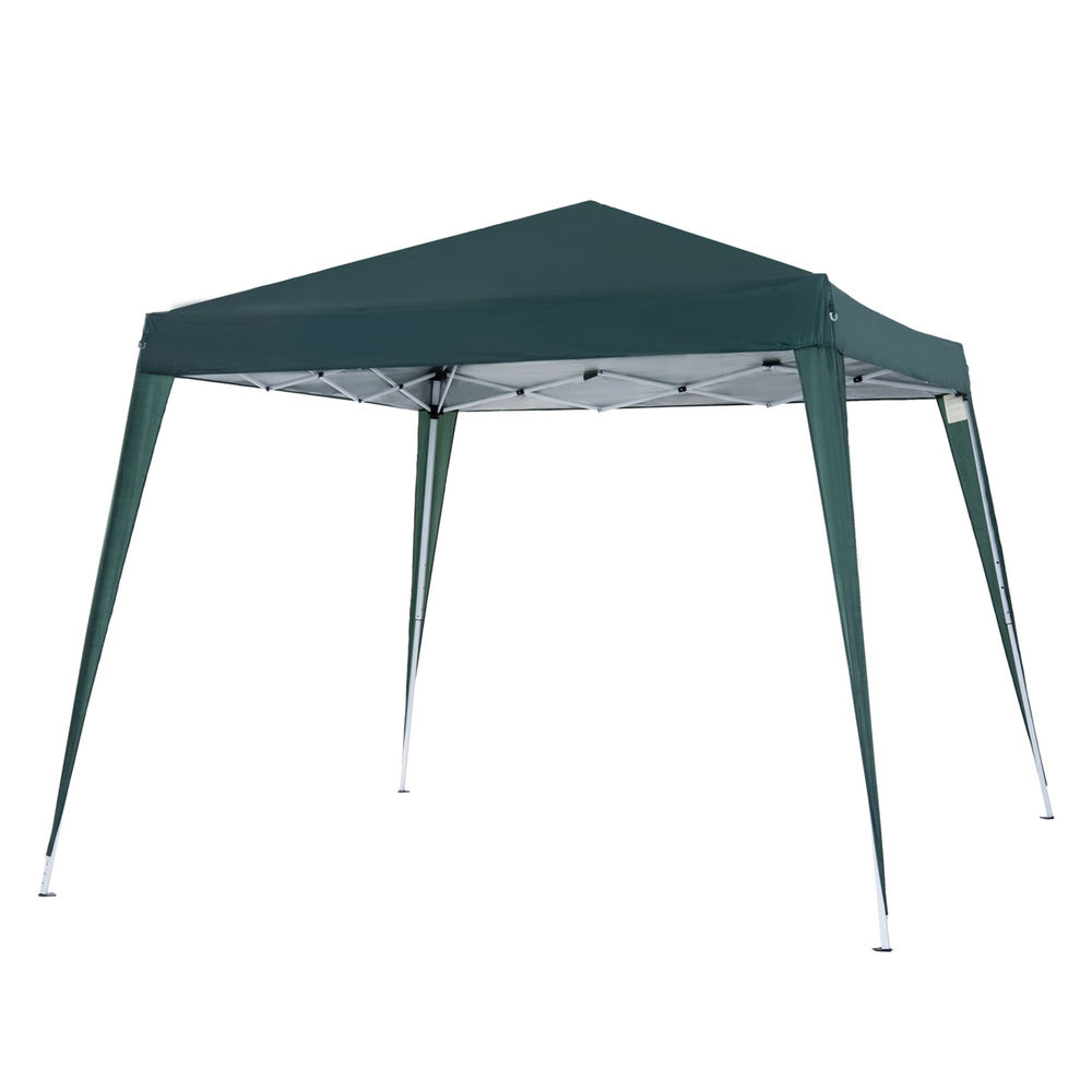 Carpa plegable 240x240x250 cm tela oxford, acero color verde Outsunny