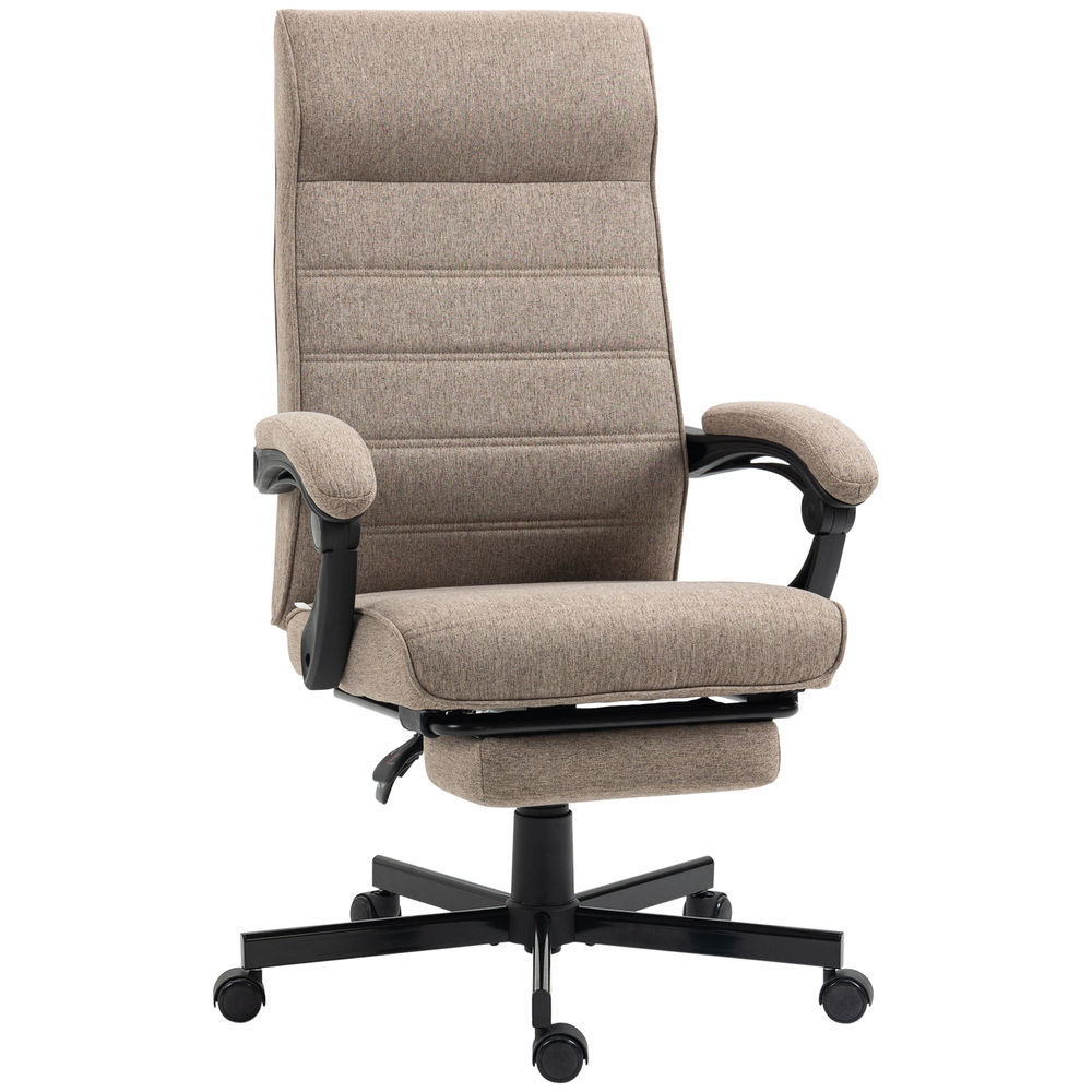 Silla de oficina 68x67x119 cm poliéster, espuma, acero color marrón