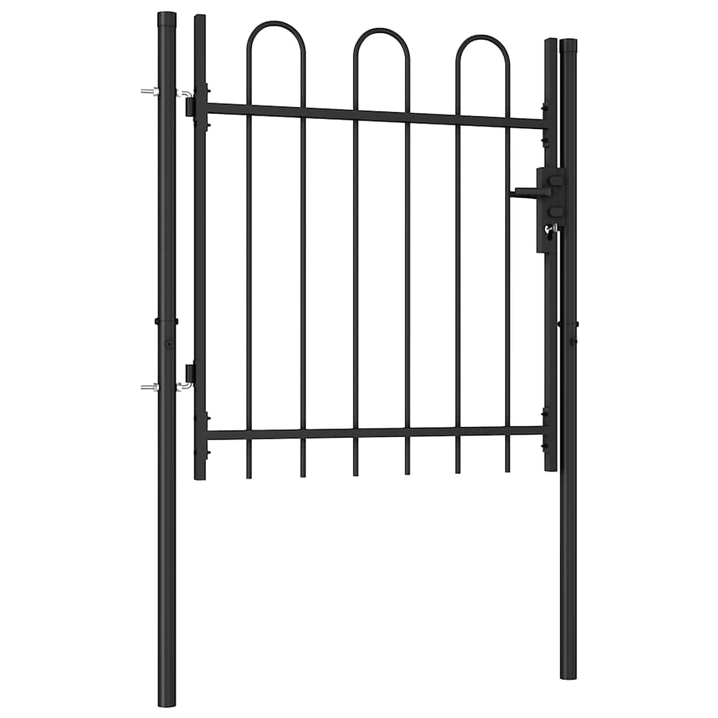 vidaXL puerta de valla boxtel de una puerta con arco superior de acero, 1x1