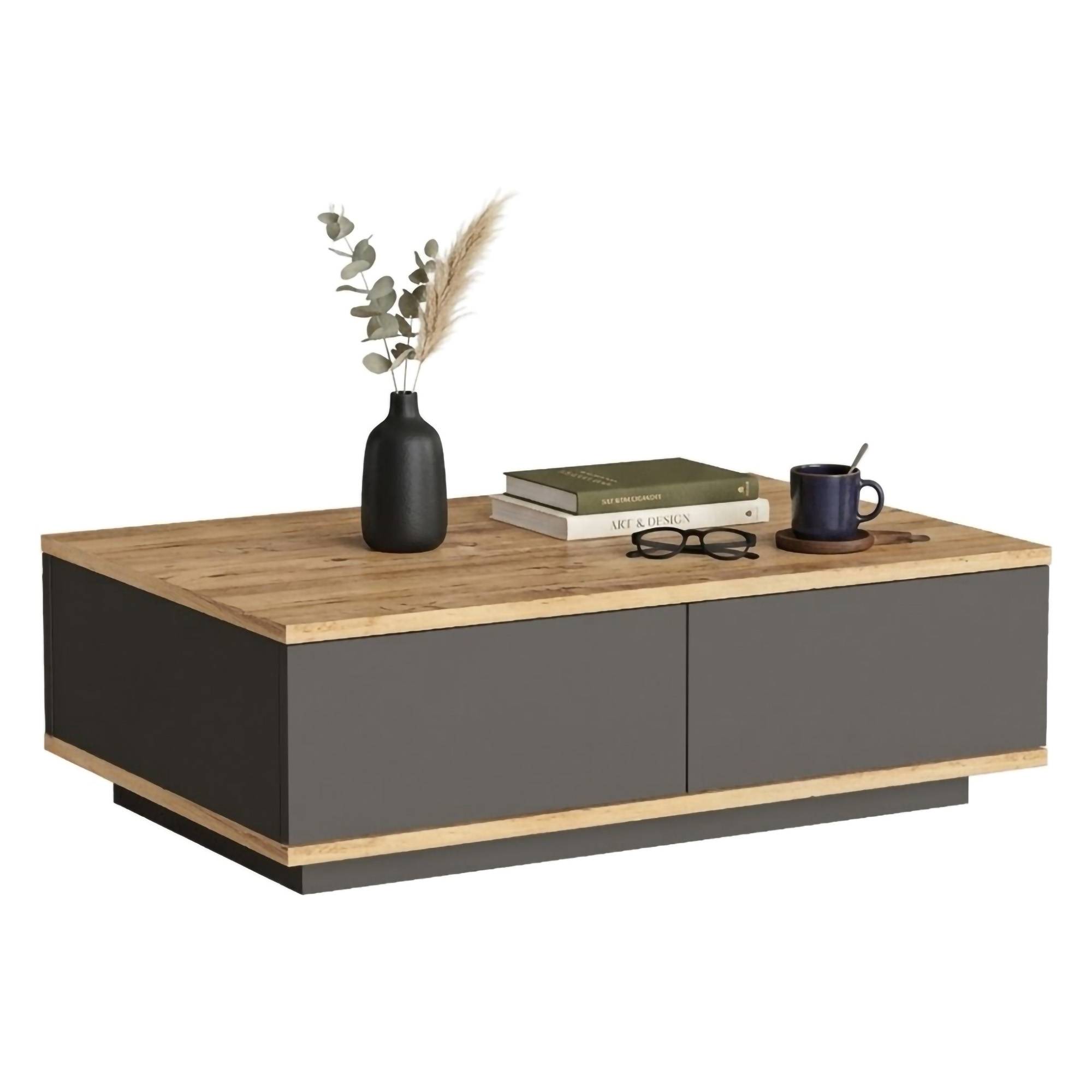 Mesa de centro babila, rectangular, madera refinada