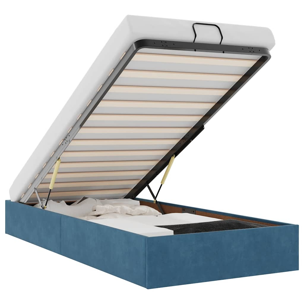 vidaXL estructura de cama otomana sin colchón terciopelo azul oscuro