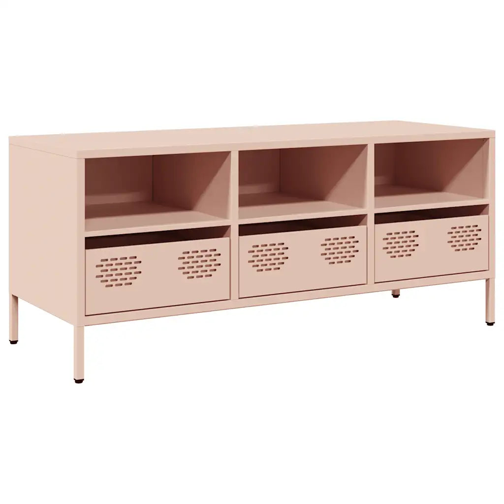 Mueble de tv industrial rosa de 101,5 x 39