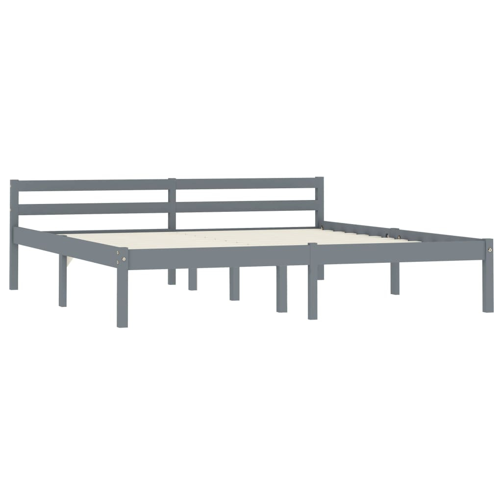vidaXL estructura de cama sin colchón madera de pino gris 180x200 cm