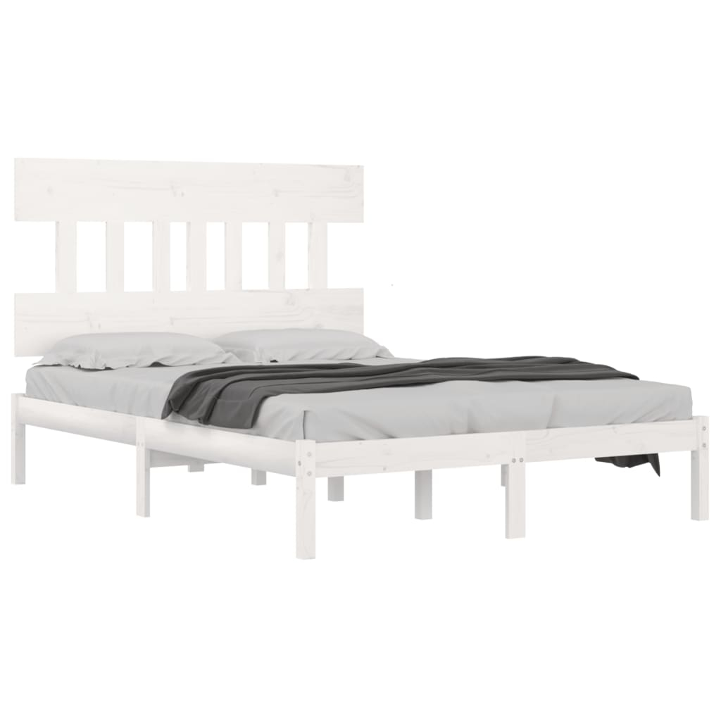 vidaXL estructura de cama de madera maciza blanca 140x200 cm