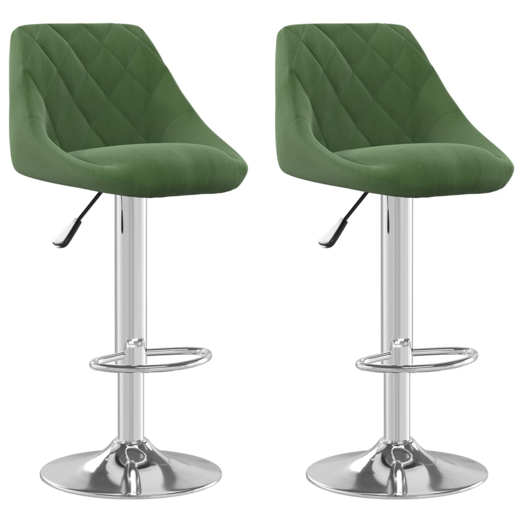 vidaXL taburete de cocina 2 unidades de terciopelo verde oscuro
