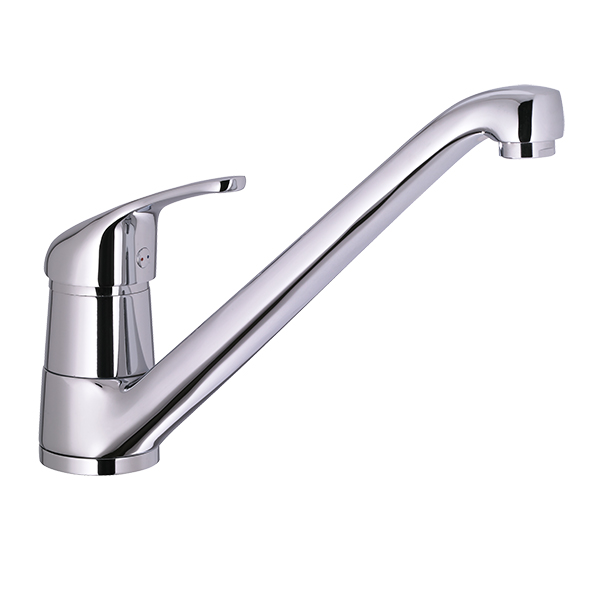 Grifo de fregadero con caño fundido cromado fango