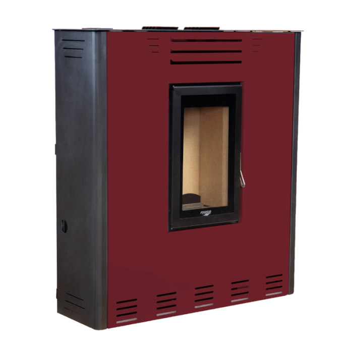Estufa de pellets pasillo lr 11,8 kw con Wi-Fi para calefacción - burdeos
