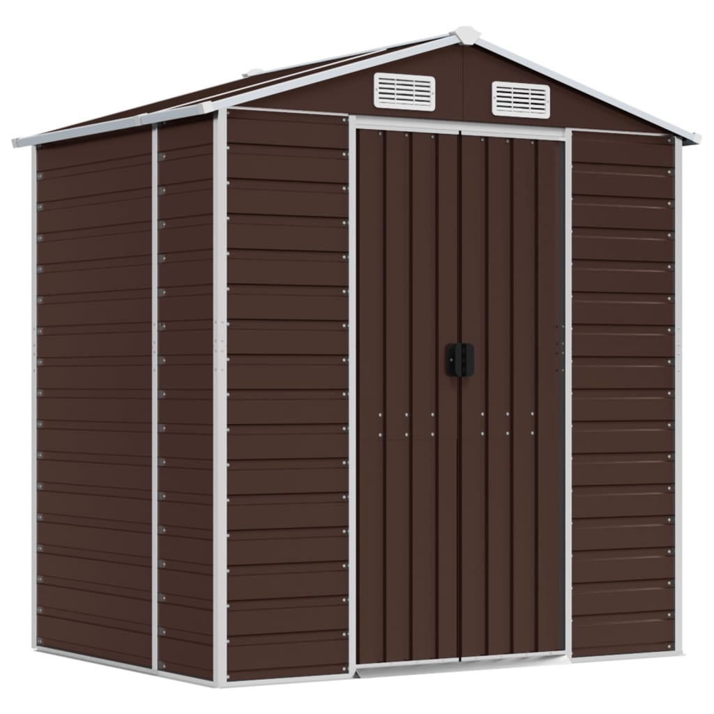 vidaXL cobertizo de jardín acero galvanizado marrón 191x130x198 cm