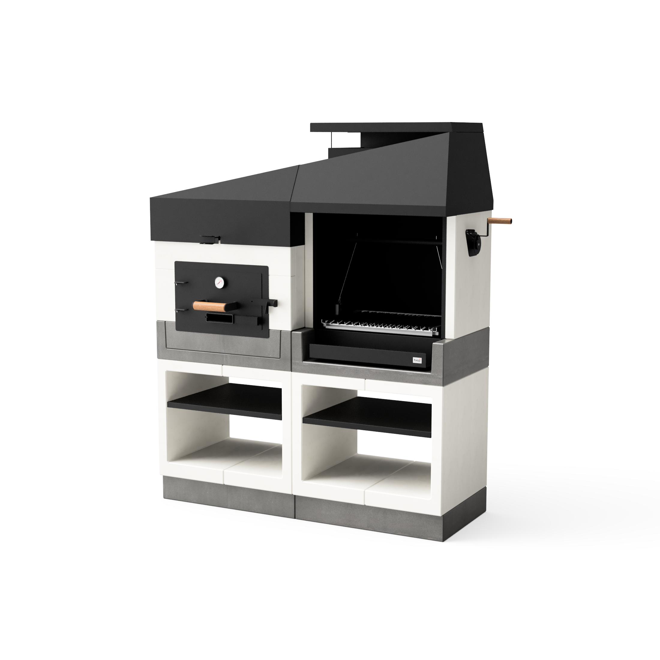 Cocina exterior kitaway otte barbacoa + horno,parrilla argentina-168x63x206