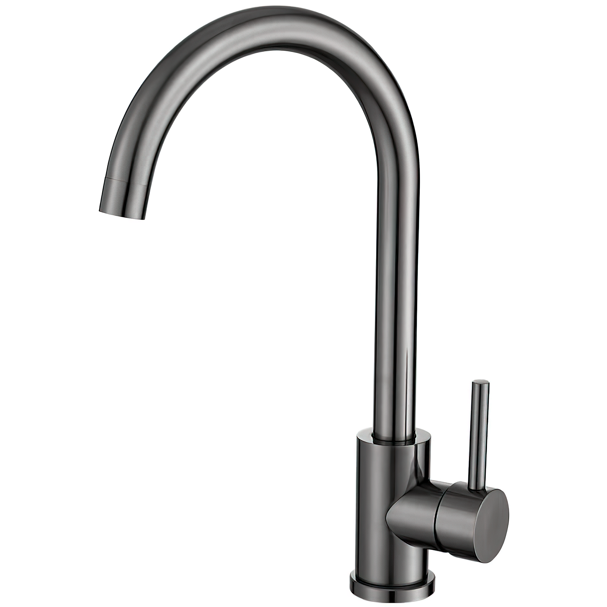 Valaz grifo de cocina redondo monomando giratorio gun metal