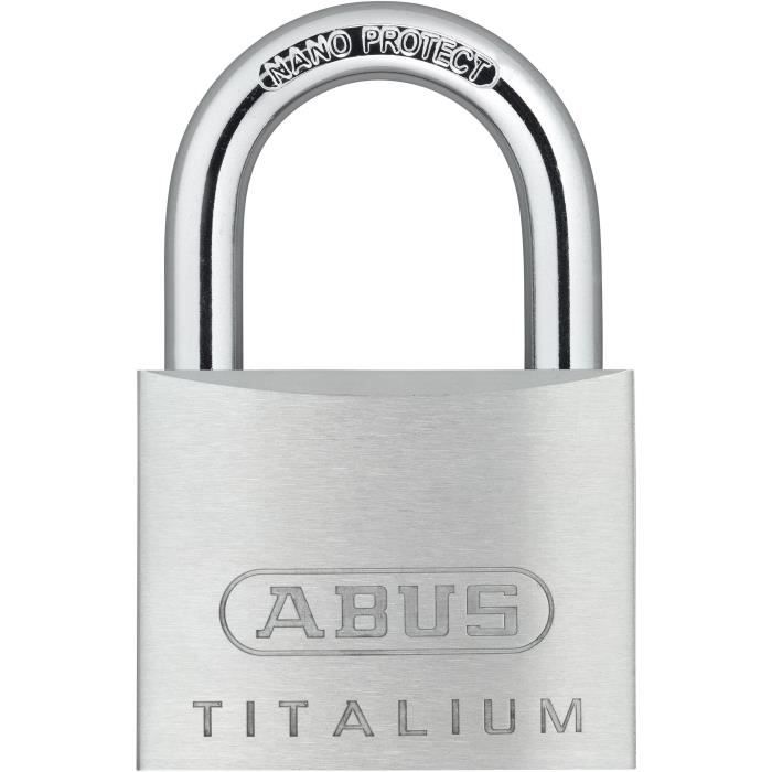 Candado - abus - 64ti/50 titalium - cuerpo de aluminio - llave paracéntrica