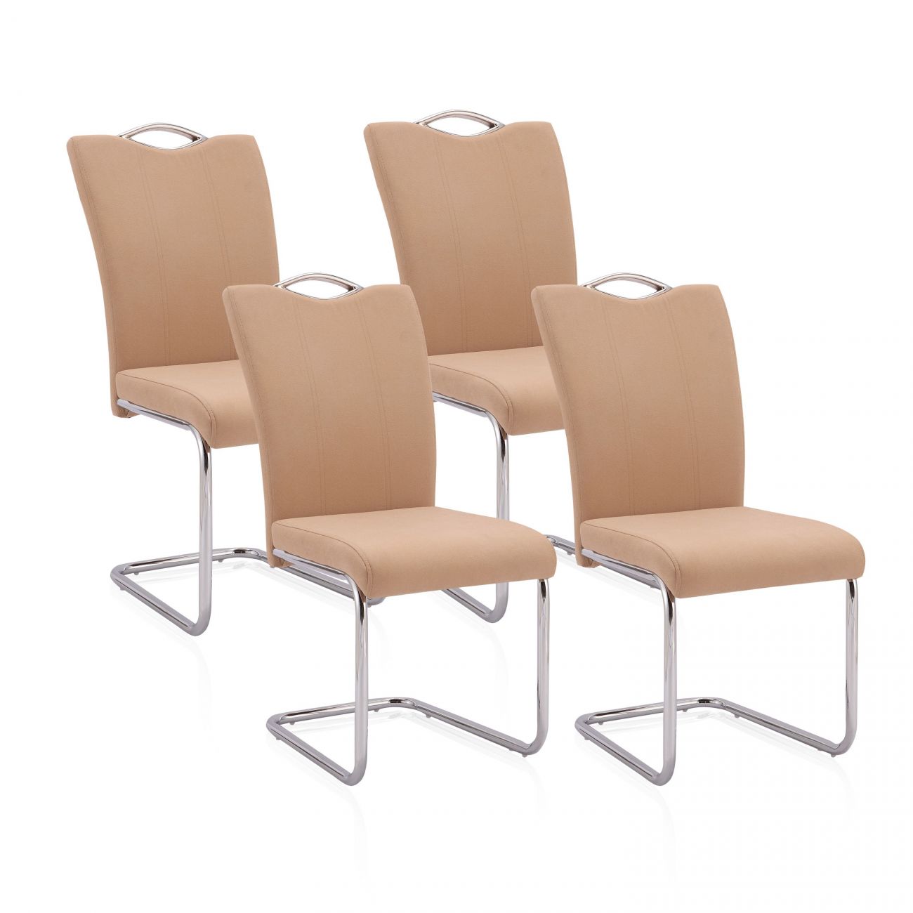 Pack 4 sillas de comedor 61x44 cm dana tex beige