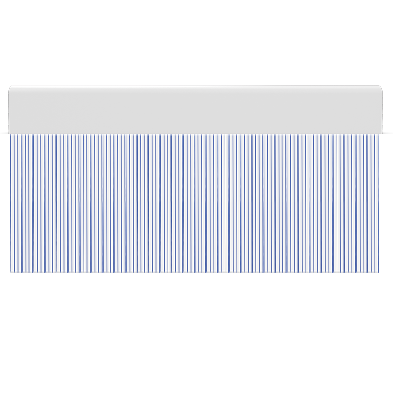 Cortina para puertas de PVC stripe transparente con azul / 120 x 220