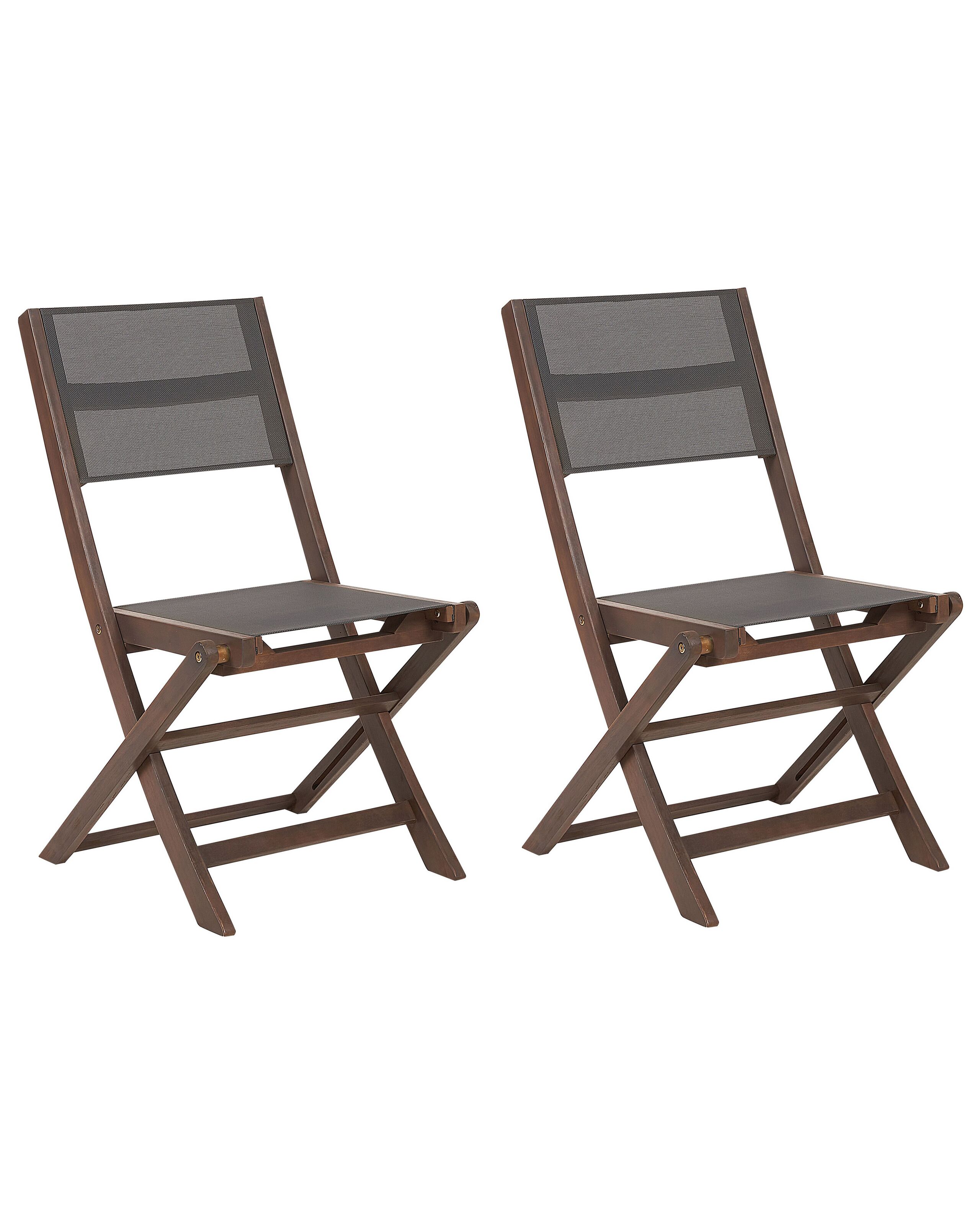 Conjunto de 2 sillas de jardín cesana madera de acacia marrón oscuro