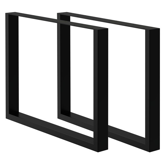 2x patas de mesa industrial 80x72 cm acero negro perfiles cuadradros