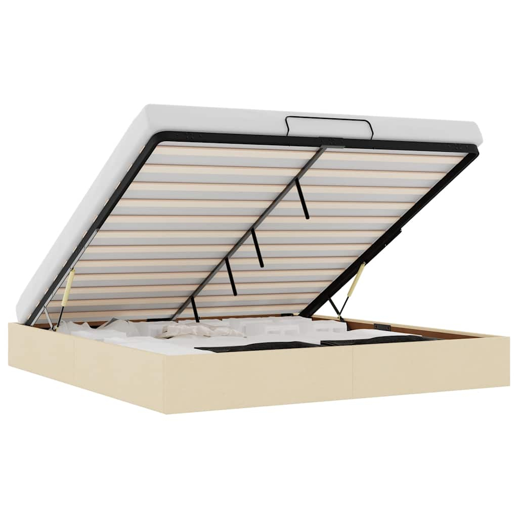 vidaXL estructura de cama otomana sin colchón tela crema 180x200cm