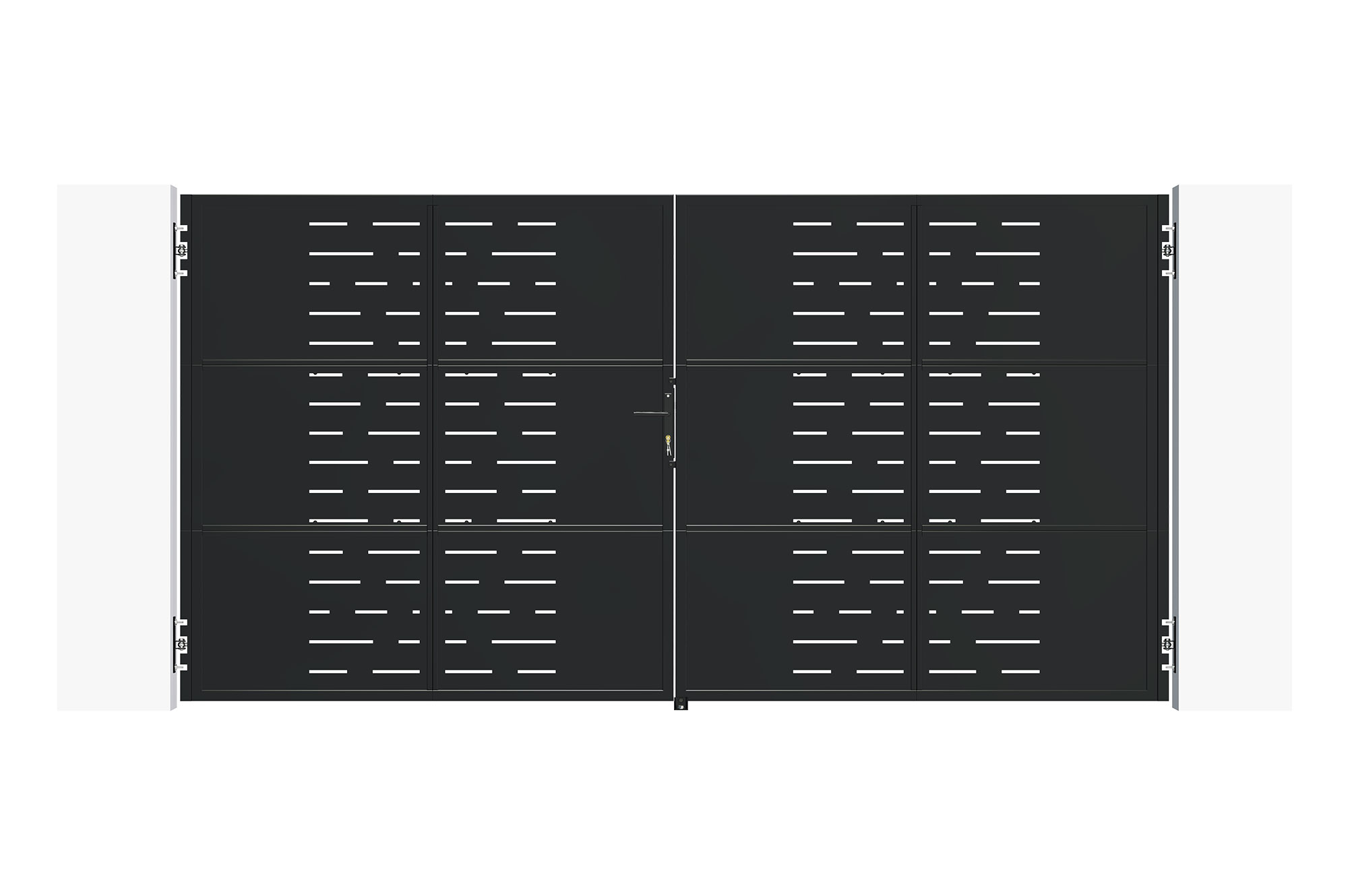 Puerta nali veleta acero negro 3,5m alt.120cm + motor tanker