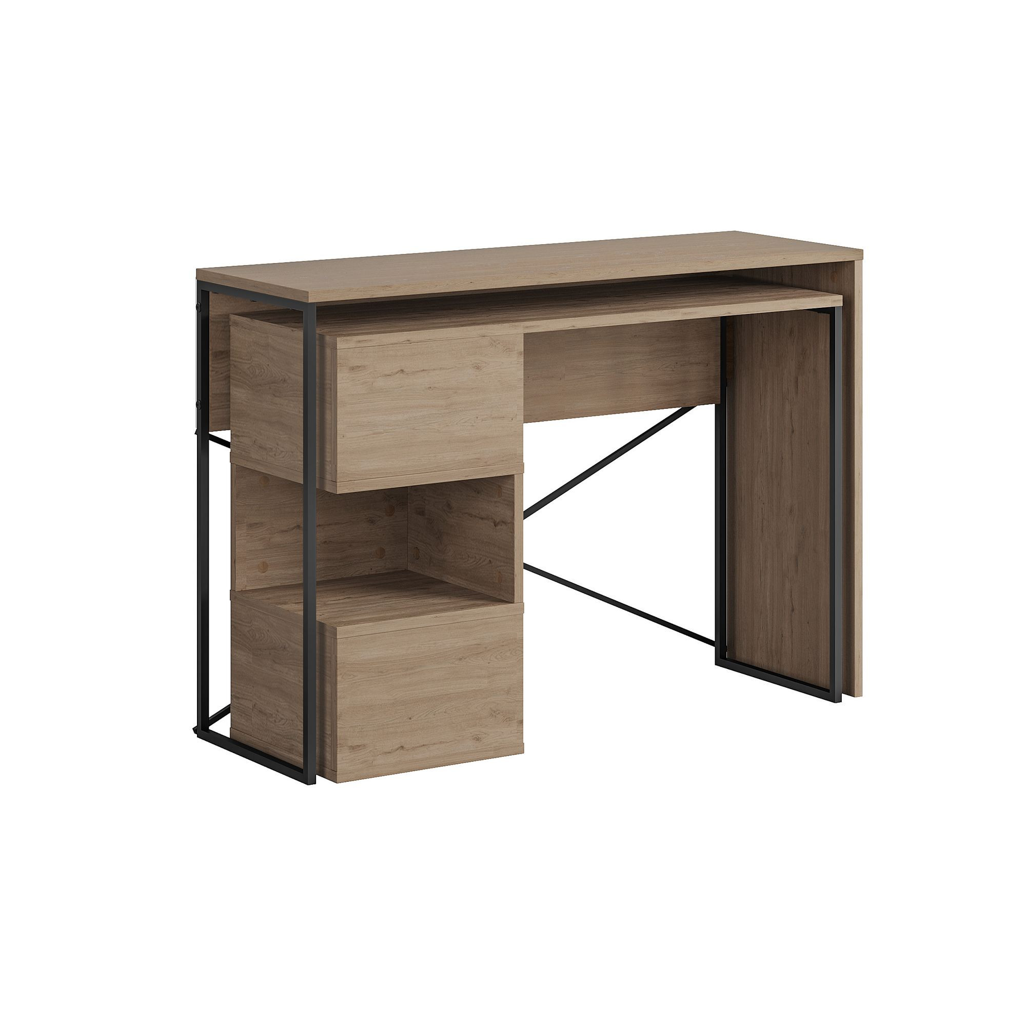 Escritorio modular de madera <<badau>> - 110 x 102 x 77 cm - marrón