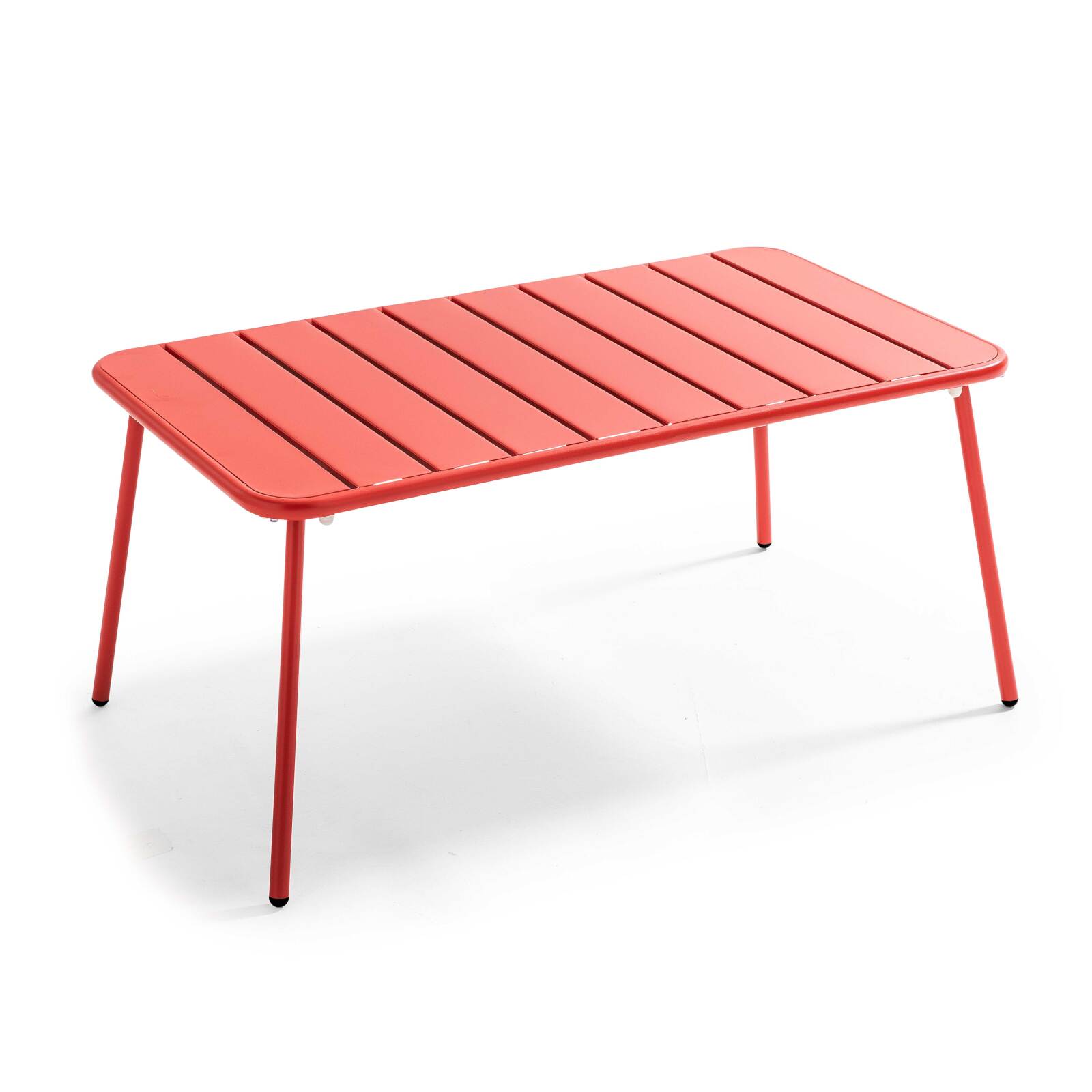 Oviala - mesa de jardín de acero rojo 90 x 50 cm