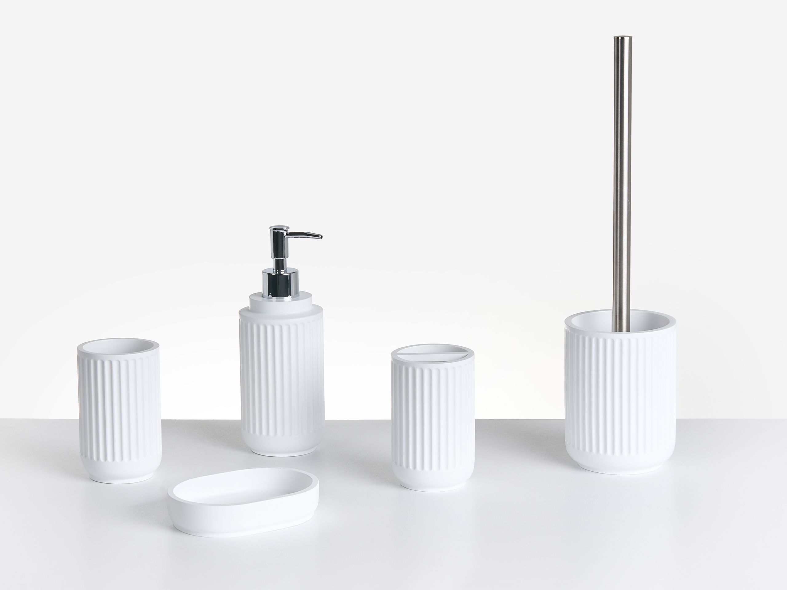 Conjunto de 5 accesorios de baño huarmey blanco