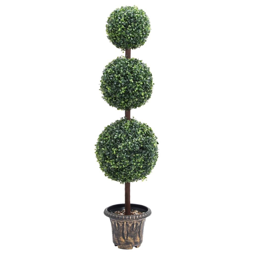 vidaXL planta de boj artificial forma de bola con maceta verde 118 cm