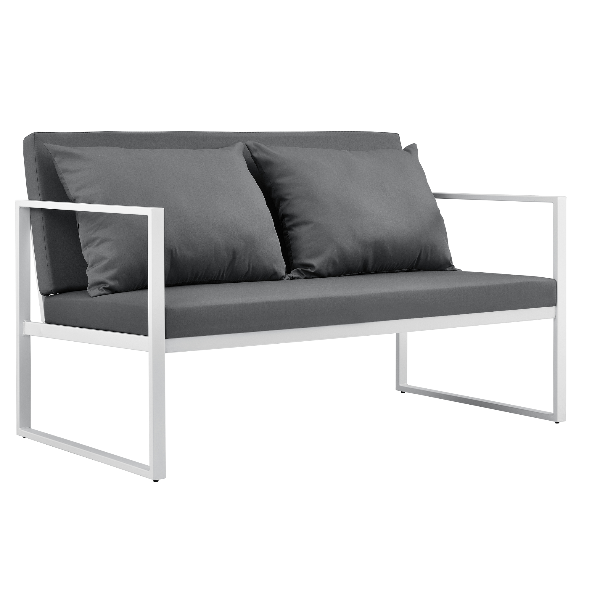 [casa.pro] sofá de jardín para exterior con cojín 70 x 114 x 60 cm - blanco