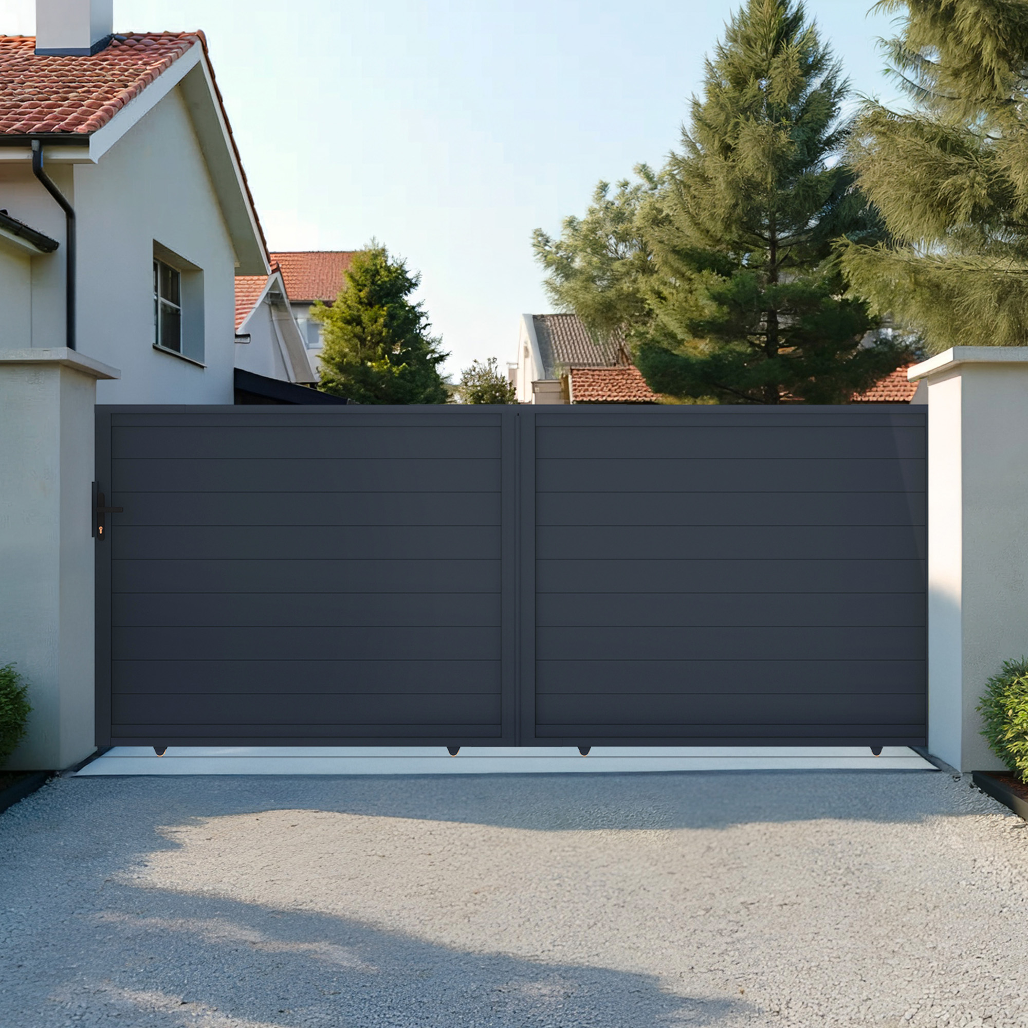 Puerta corredera de aluminio soldado eiger 4m h.160cm